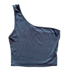 Garage Olive One Shoulder Crop Top